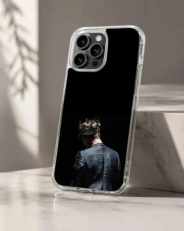 Stylish crown design showcased on a sleek phone case
