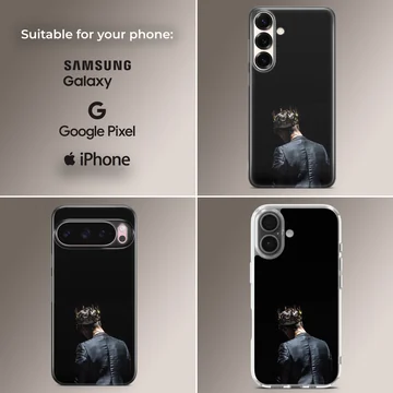 Stylish crown design showcased on a sleek phone case — Collage