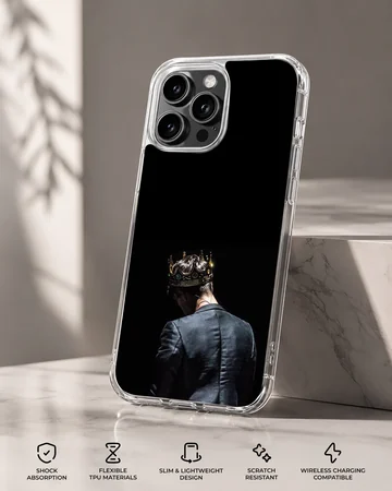 Stylish crown design showcased on a sleek phone case — Specs