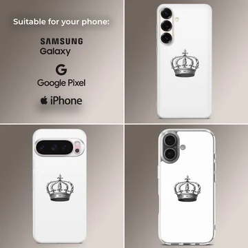 Elegant crown design on a white backdrop, crown phone case — Collage