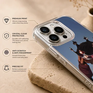 Crown design on artistic phone case highlighting a person's back view — Info