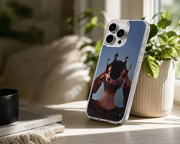 Crown design on artistic phone case highlighting a person's back view — Lifestyle