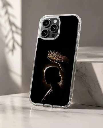 Silhouette of a woman receiving a crown on a stunning phone case