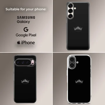 Elegant crown design on a black background phone case — Collage