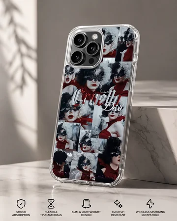 Edgy Cruella De Vil artwork on a stylish phone case — Specs