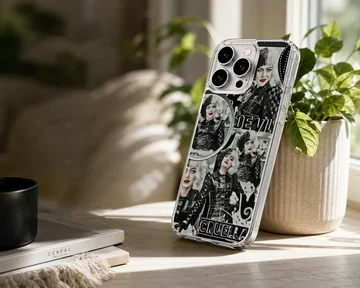 Edgy Cruella De Vil design phone case featuring dynamic illustrations — Lifestyle