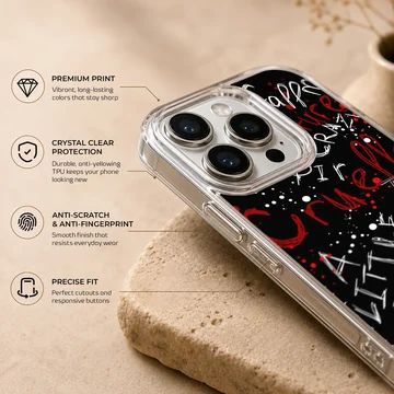 Bold typography design featuring Cruella De Vil art on a phone case — Info