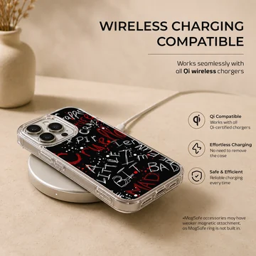 Bold typography design featuring Cruella De Vil art on a phone case — Charging