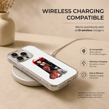 Cruella De Vil in red dress with her dalmatian on phone case — Charging