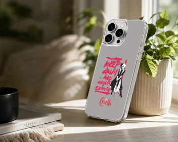 Edgy Cruella De Vil design with bold typography on phone case — Lifestyle