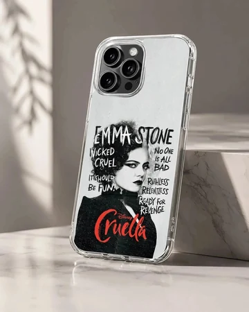 Edgy Cruella De Vil design on soft TPU phone case