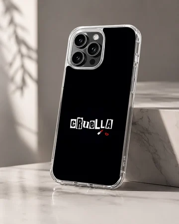 Bold typography Cruella De Vil phone case design — Hero