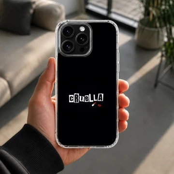 Bold typography Cruella De Vil phone case design — Lifestyle