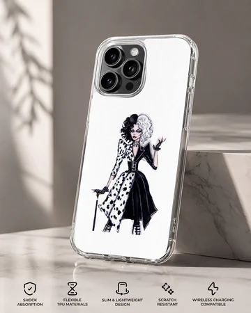 Stunning Cruella De Vil design on a matte finish phone case — Specs