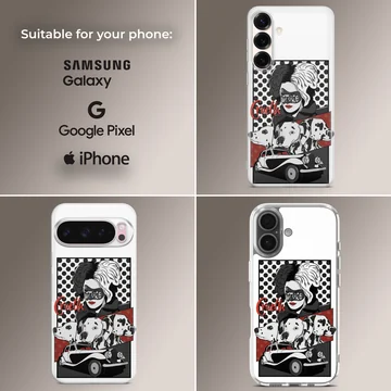 Cruella De Vil artwork with striking colors and design on phone case — Collage