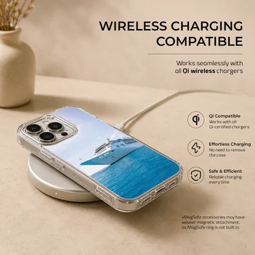 Cruise ship sailing on calm waters phone case — Charging