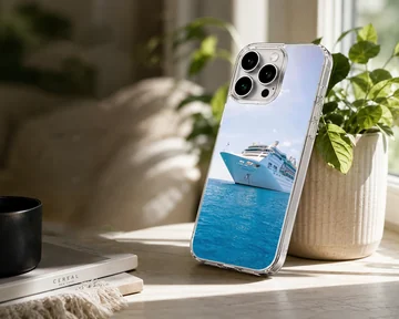 Cruise ship sailing on calm waters phone case — Lifestyle