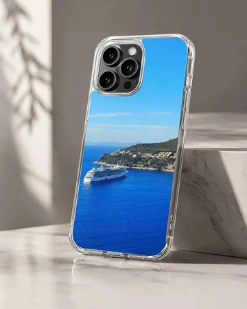 A scenic view of cruise ships on the blue ocean, Cruise Ships phone case
