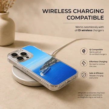 A scenic view of cruise ships on the blue ocean, Cruise Ships phone case — Charging
