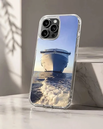 Photographic design of cruise ships on the ocean phone case