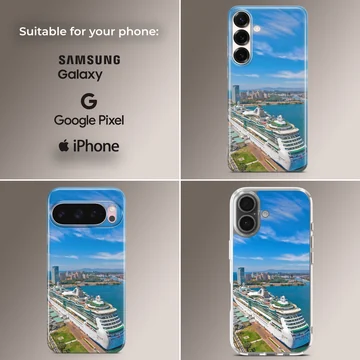 Photographic print of cruise ships in a beautiful scenic ocean view phone case — Collage