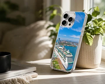 Photographic print of cruise ships in a beautiful scenic ocean view phone case — Lifestyle
