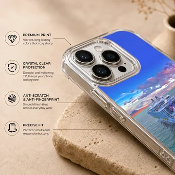 Stunning scenic view of a cruise ship sailing across the ocean phone case — Info