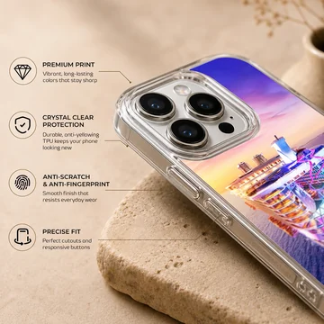 Cruise ships sailing through serene ocean waters on phone case — Info