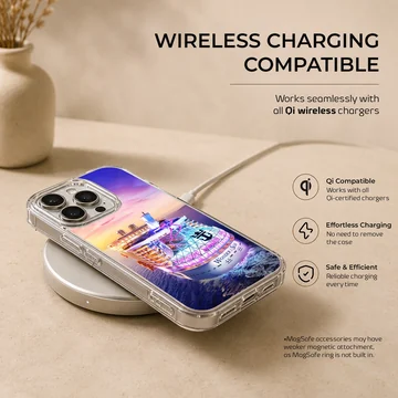 Cruise ships sailing through serene ocean waters on phone case — Charging