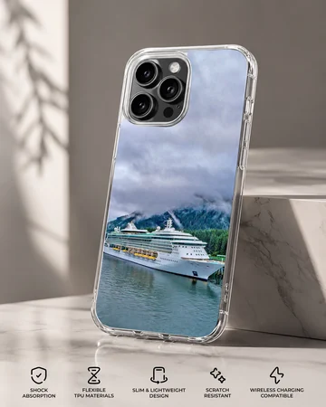 Stunning seascape featuring cruise ships in a serene landscape phone case — Specs