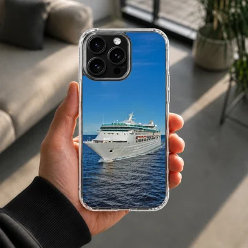 Stunning cruise ship sailing on clear blue waters phone case — Lifestyle
