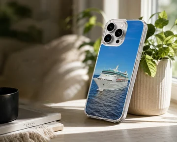 Stunning cruise ship sailing on clear blue waters phone case — Lifestyle