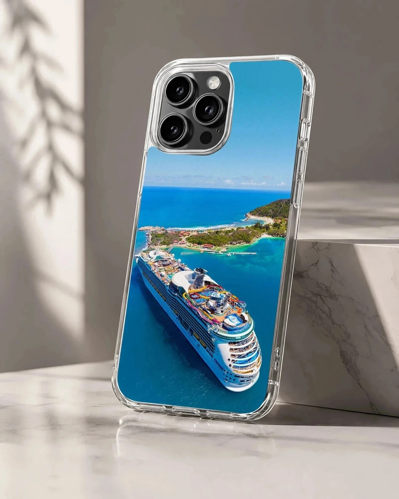 Stunning cruise ship sailing through serene blue waters phone case