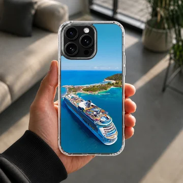 Stunning cruise ship sailing through serene blue waters phone case — Lifestyle