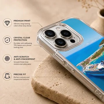 Stunning cruise ship sailing through serene blue waters phone case — Info