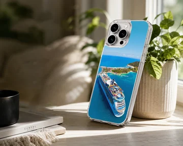 Stunning cruise ship sailing through serene blue waters phone case — Lifestyle