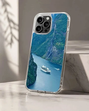 Cruise Ships phone case featuring a serene landscape view