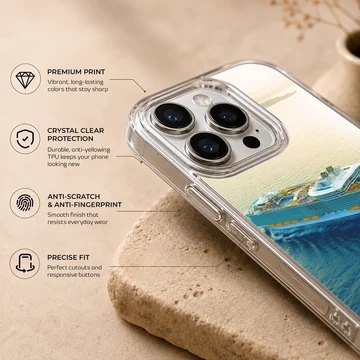 Aerial view of a cruise ship sailing on calm waters phone case — Info