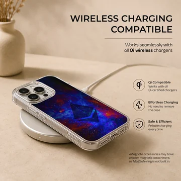 Ethereum design on a vibrant cosmic background phone case — Charging