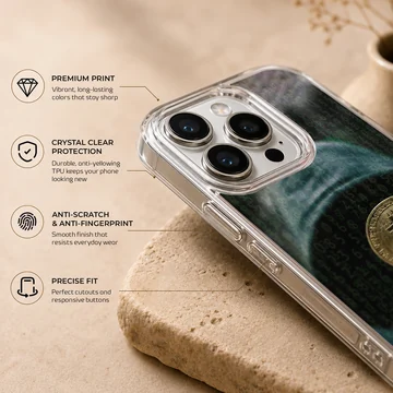 Mysterious hacker holding a Bitcoin with digital code background phone case — Info