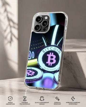 Bitcoin design in vibrant colors on a Crypto phone case — Specs