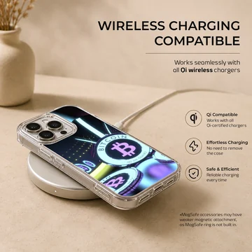 Bitcoin design in vibrant colors on a Crypto phone case — Charging