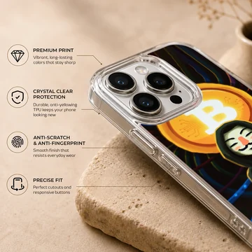 Edgy digital illustration featuring crypto design on a phone case — Info