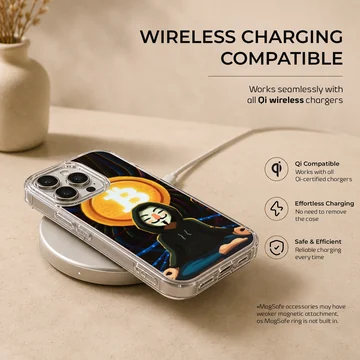Edgy digital illustration featuring crypto design on a phone case — Charging
