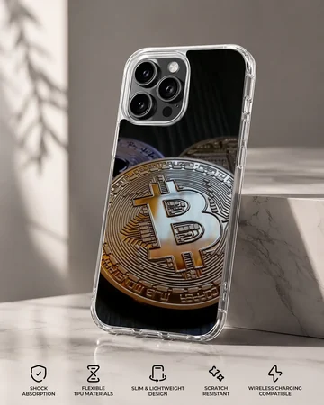 Stunning cryptocurrency design on a phone case featuring a Bitcoin symbol — Specs