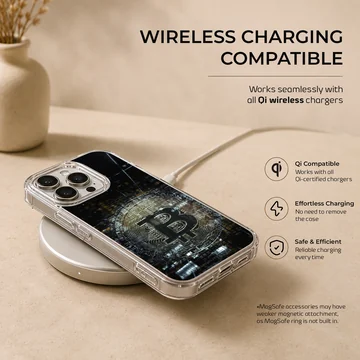 Bold Bitcoin pattern design on a stylish phone case — Charging