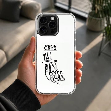 Bold typography design on a Crystal Castles phone case — Lifestyle