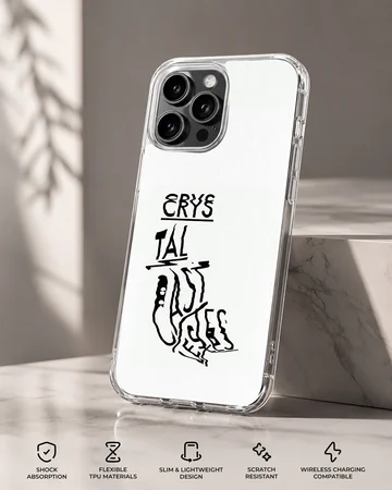 Bold typography design on a Crystal Castles phone case — Specs