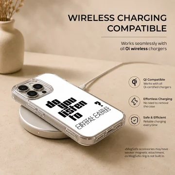 Bold typography design with text 'Do You Listen To?' on phone case — Charging