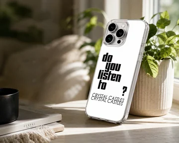 Bold typography design with text 'Do You Listen To?' on phone case — Lifestyle
